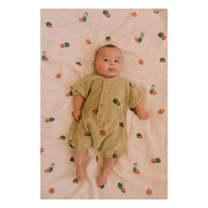 Studio Bohème - Bebecito Watermelon Bio-Baumwoll-Frottee Strampler | Khaki