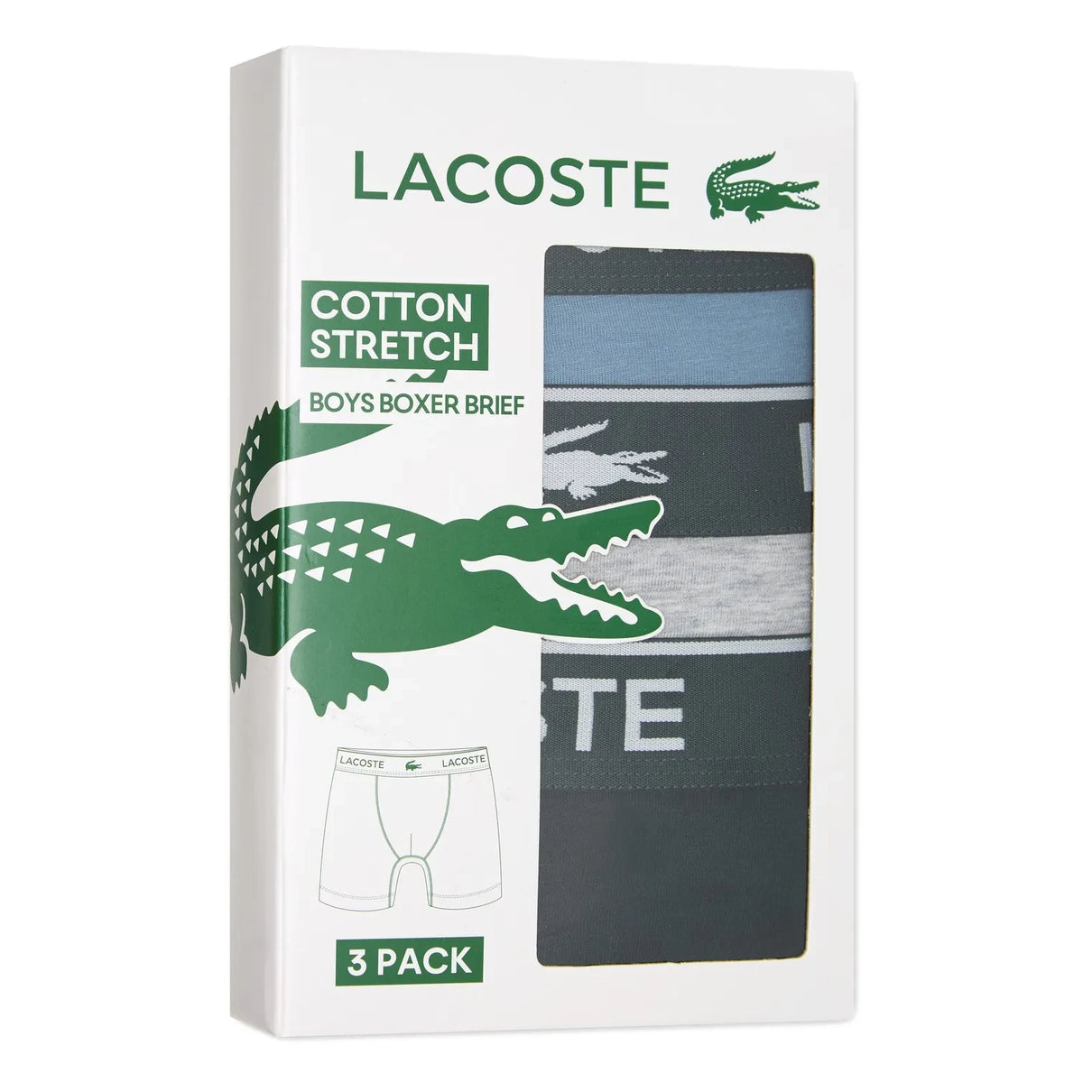 Lacoste - Logo Boxers 3'lü Paket | Gri