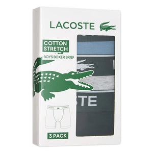 Lacoste - Logo Boxers 3'lü Paket | Gri