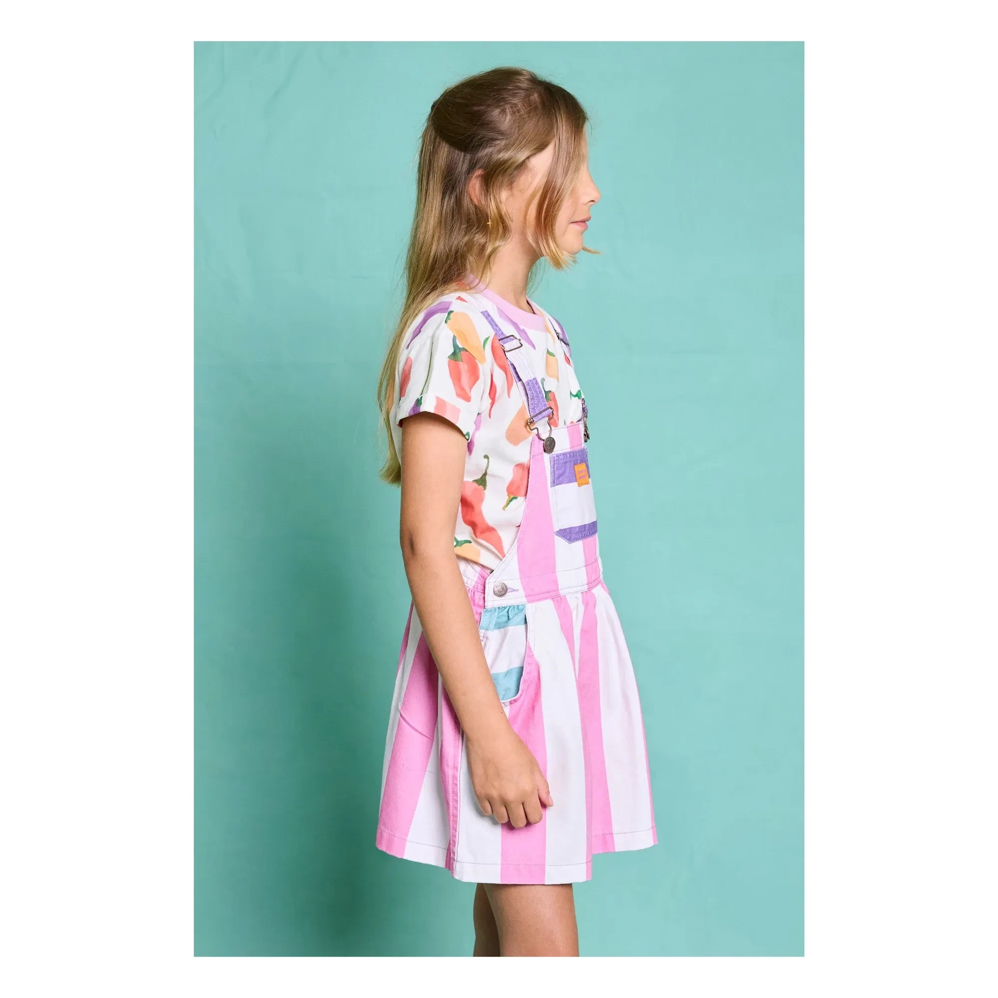 Favorite People - Amore Gestreifter Latzkleid | Rosa
