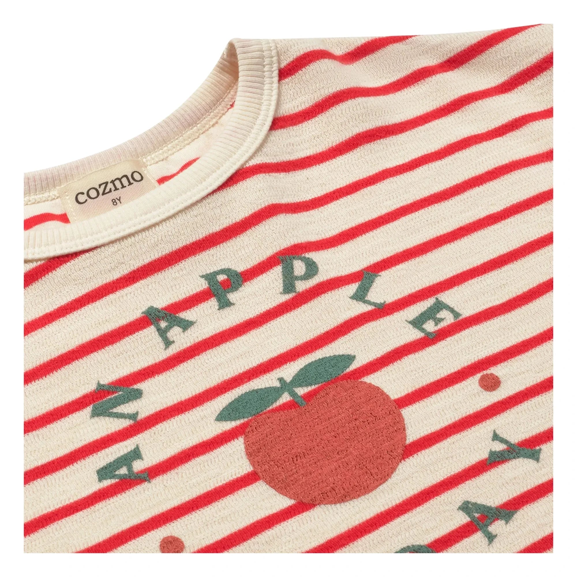 Cozmo - Selva Gestreiftes T-Shirt aus Bio-Baumwolle | Rot
