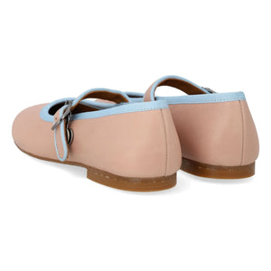 Angulus - Mary Jane Ballerinas mit Kontraststreifen | Blassrosa