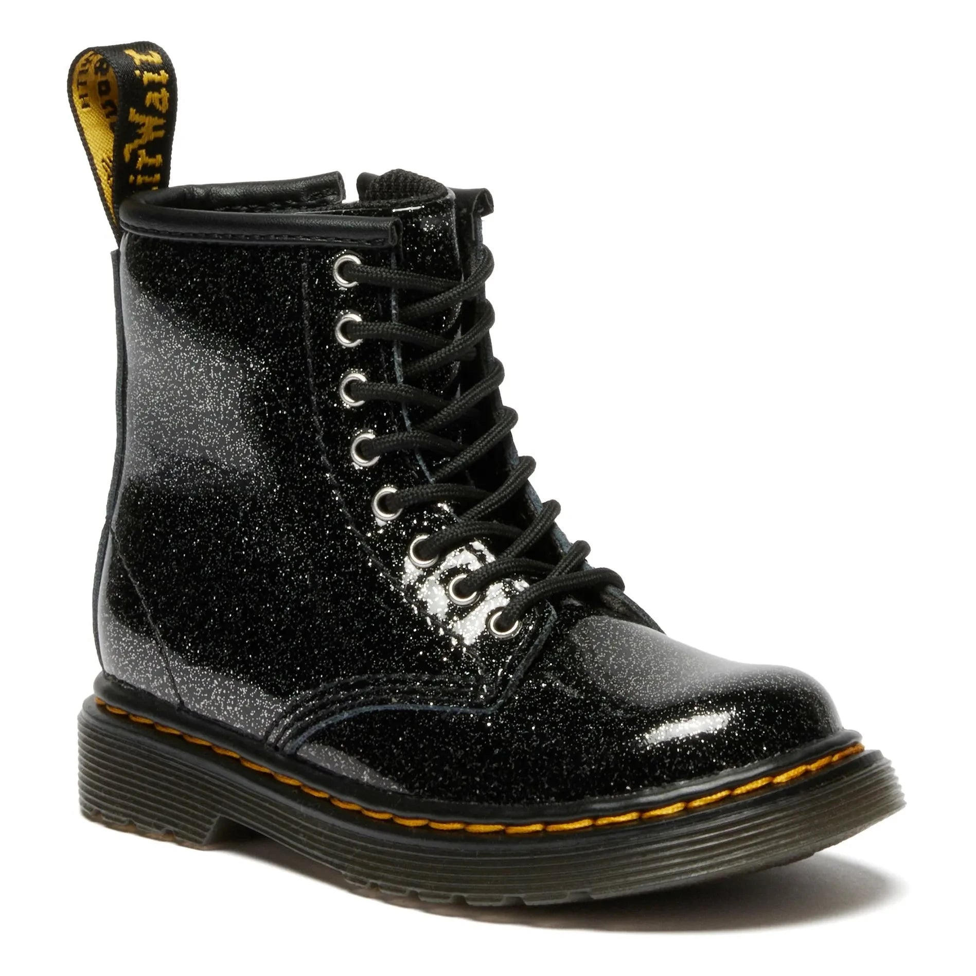 Dr Martens - 1460 J Glitzer Schnürstiefel | Glänzendes Schwarz
