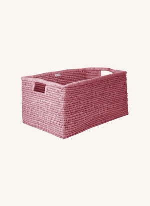 Rice - Rosa Raphia Aufbewahrungskorb