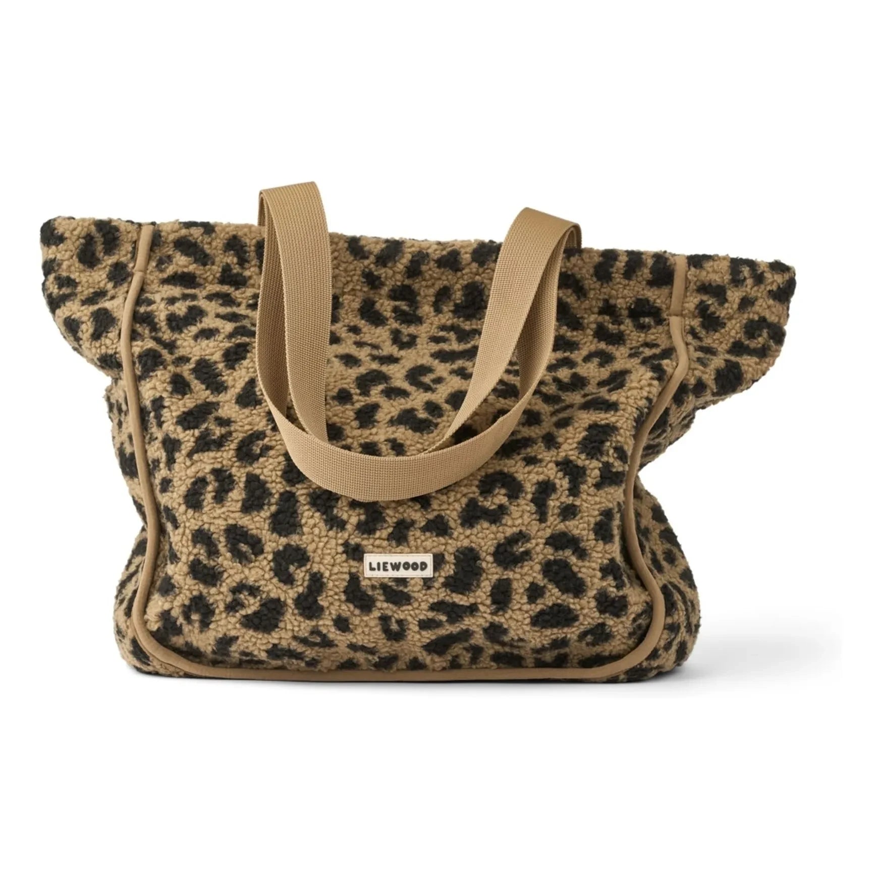 Liewood – Sherpa Reed Leoparden-Tragetasche aus recycelten Fasern | Beige