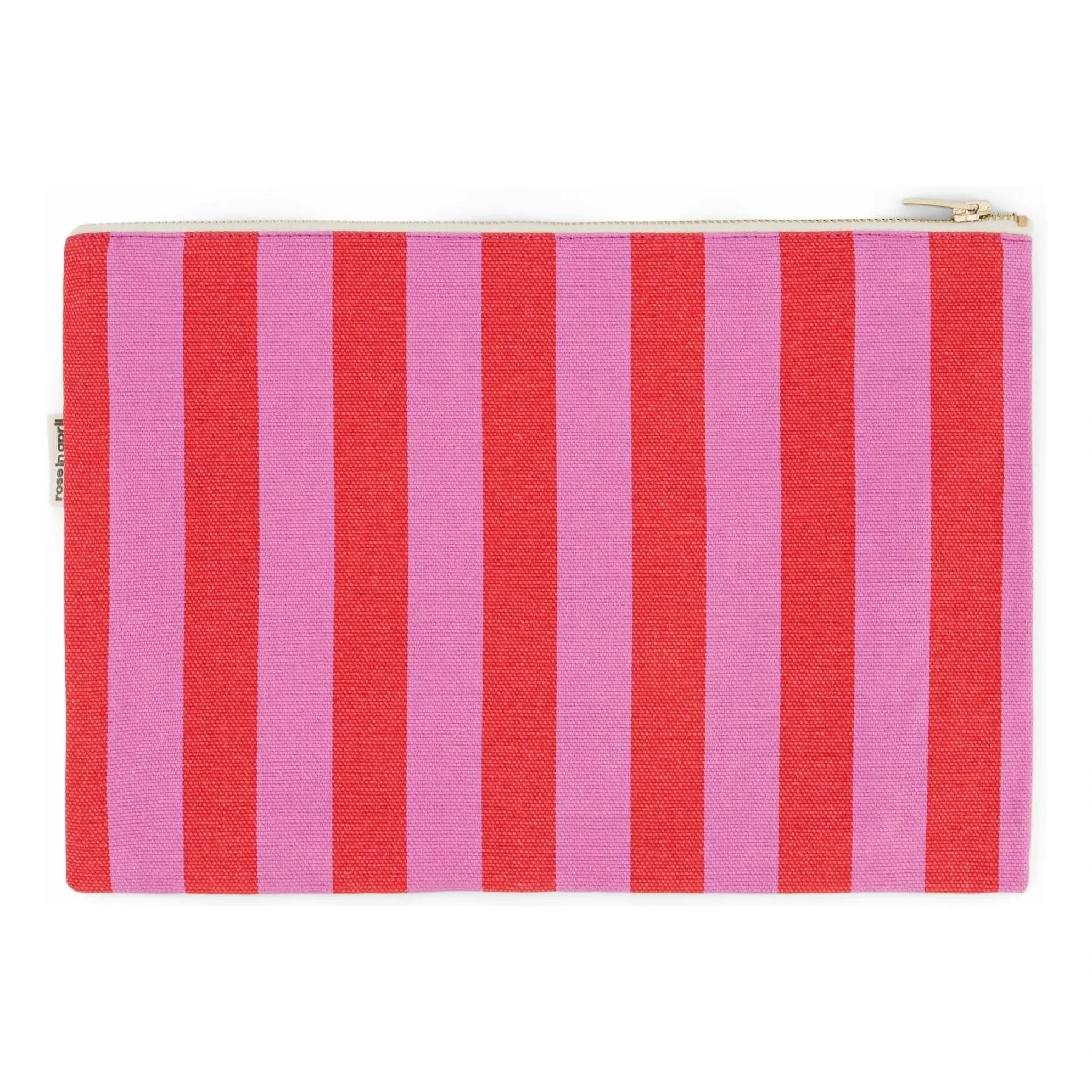 Rose in April - Lili gestreifte Clutch | Rosa
