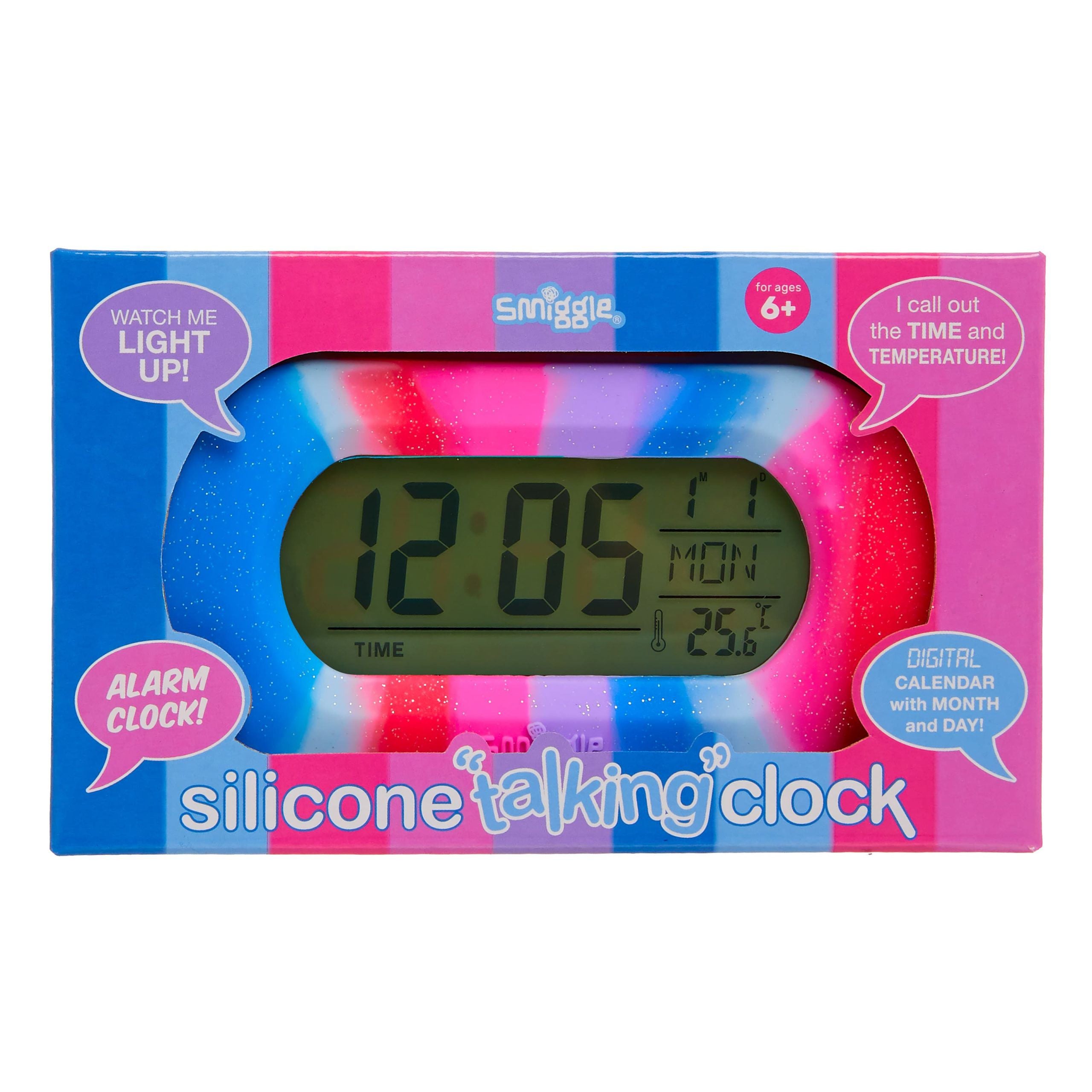 Smiggle - Işıklı ve Alarmli Silikon Masa Saati-Dinossi