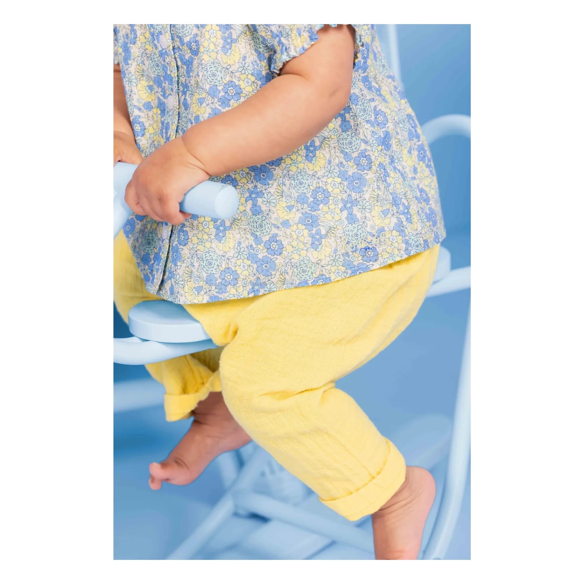 Bonton - Laos Baumwoll-Musselin-Hose | Gelb