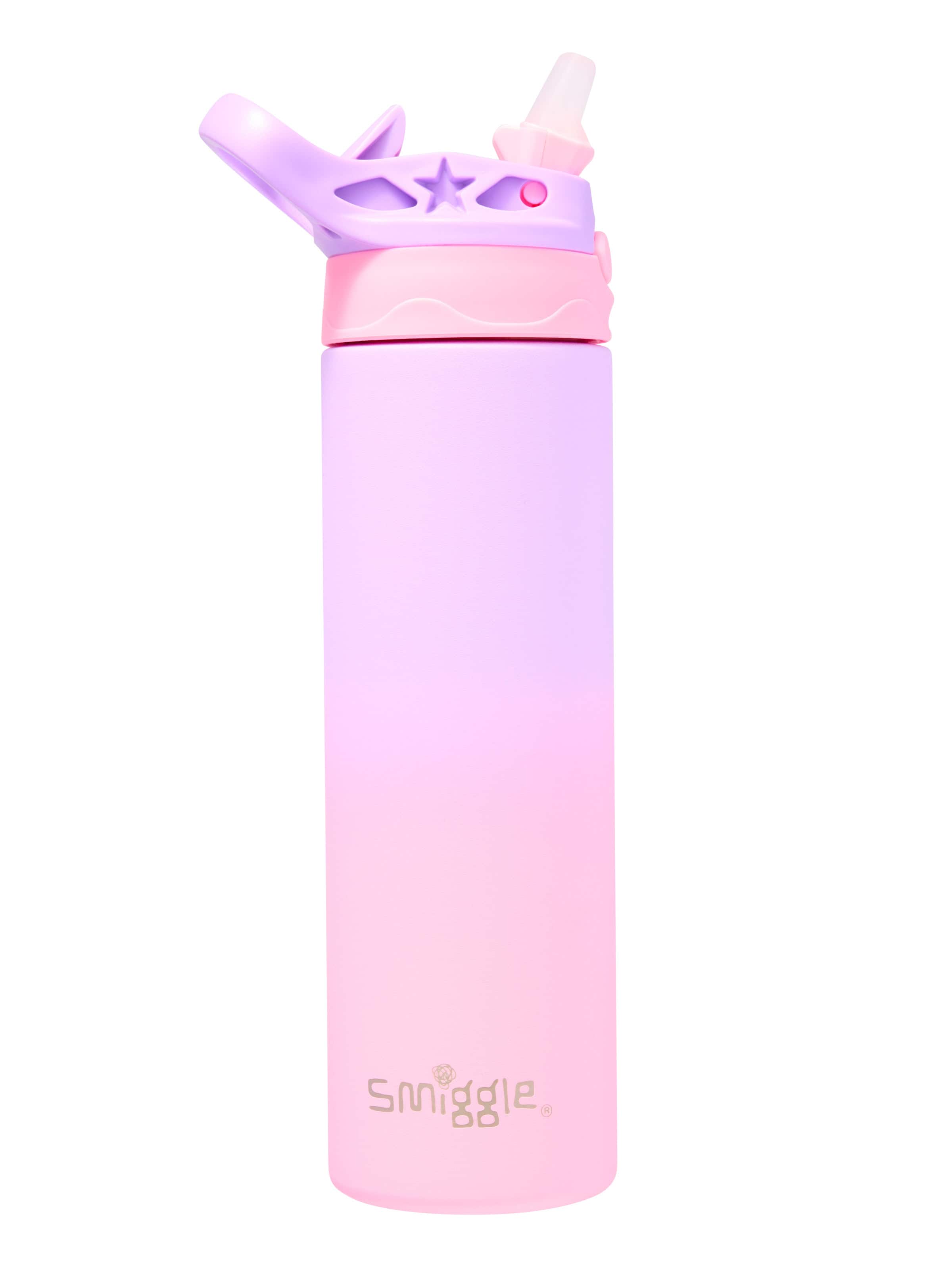 Smiggle - Powder 520ML Çelik Otomatik Pipetli Matara-Dinossi