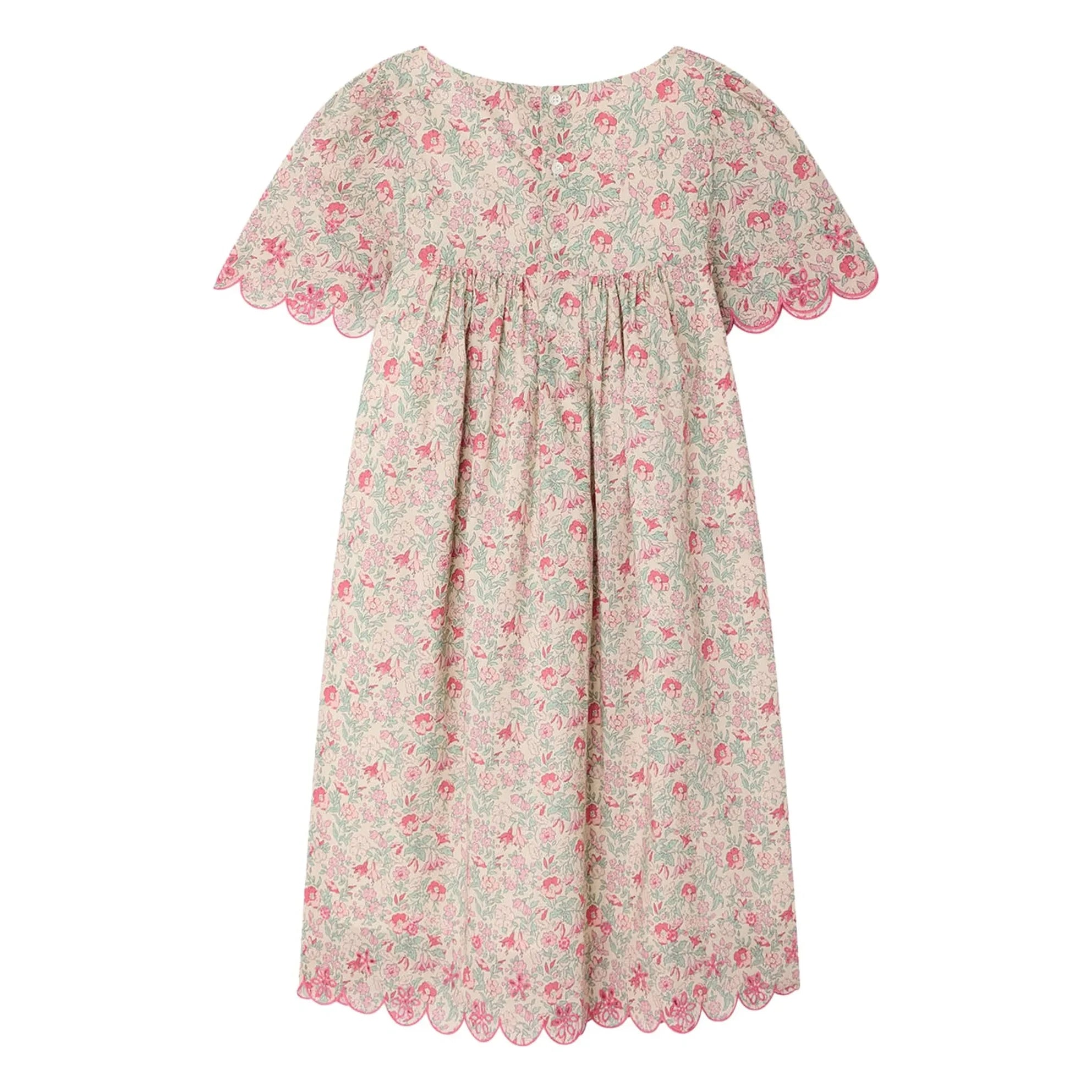 Bonpoint – Lysiane Fleurie Rüschenkleid aus Bio-Baumwolle | Rosa