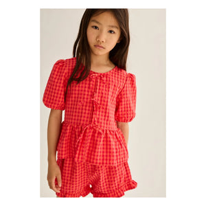 Cozmo - Joy Bluse Karo Recycelte Fasern | Rot