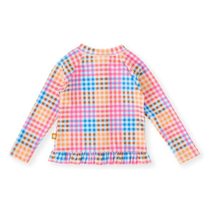 Goldie + Ace – Anti-UV kariertes T-Shirt | Rosa