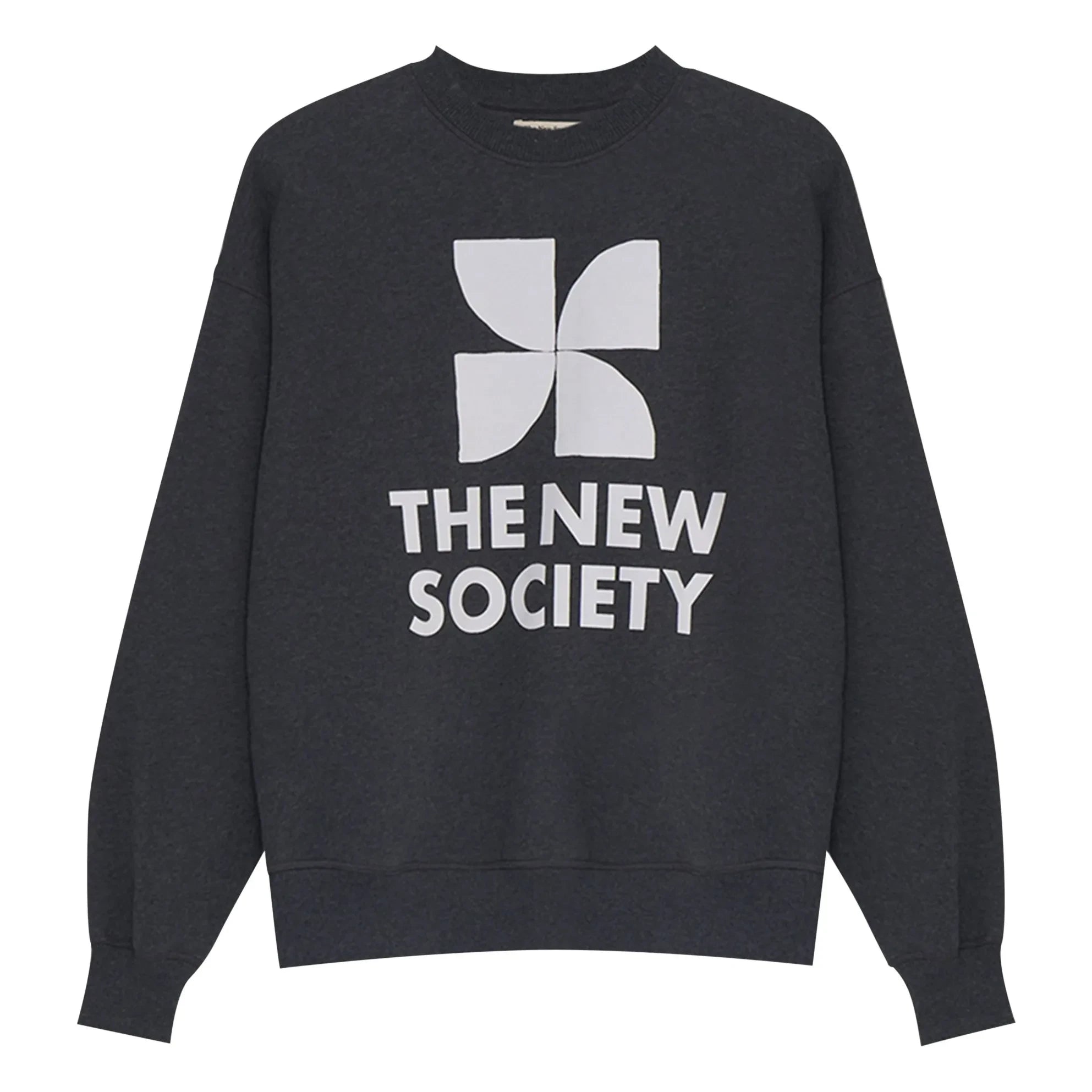 the new society - TNS Logo Sweatshirt | Dunkelgrau meliert