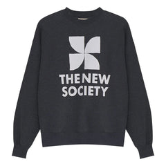 the new society - TNS Logo Sweatshirt | Dunkelgrau meliert
