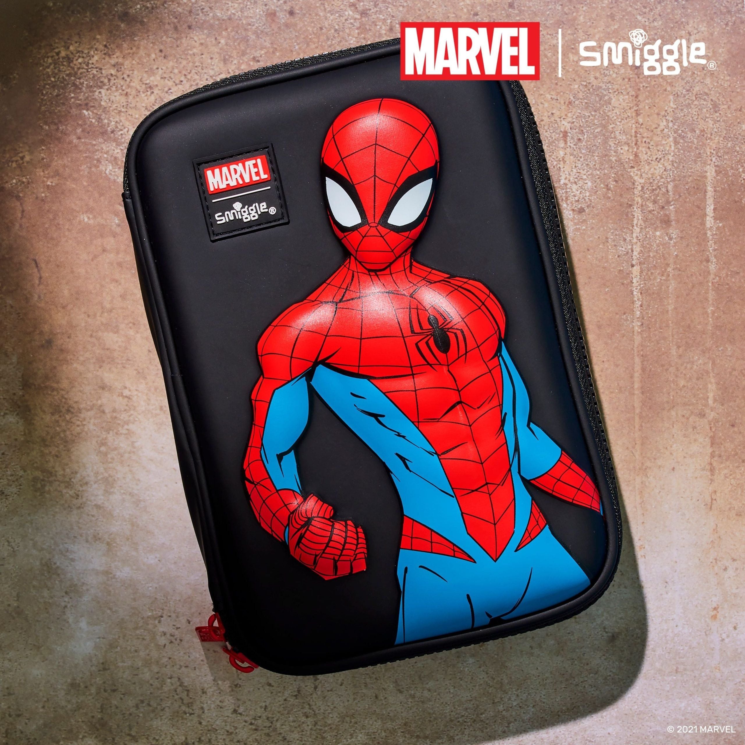 Smiggle - Marvel Spiderman HardTop Kalem Kutusu-Dinossi
