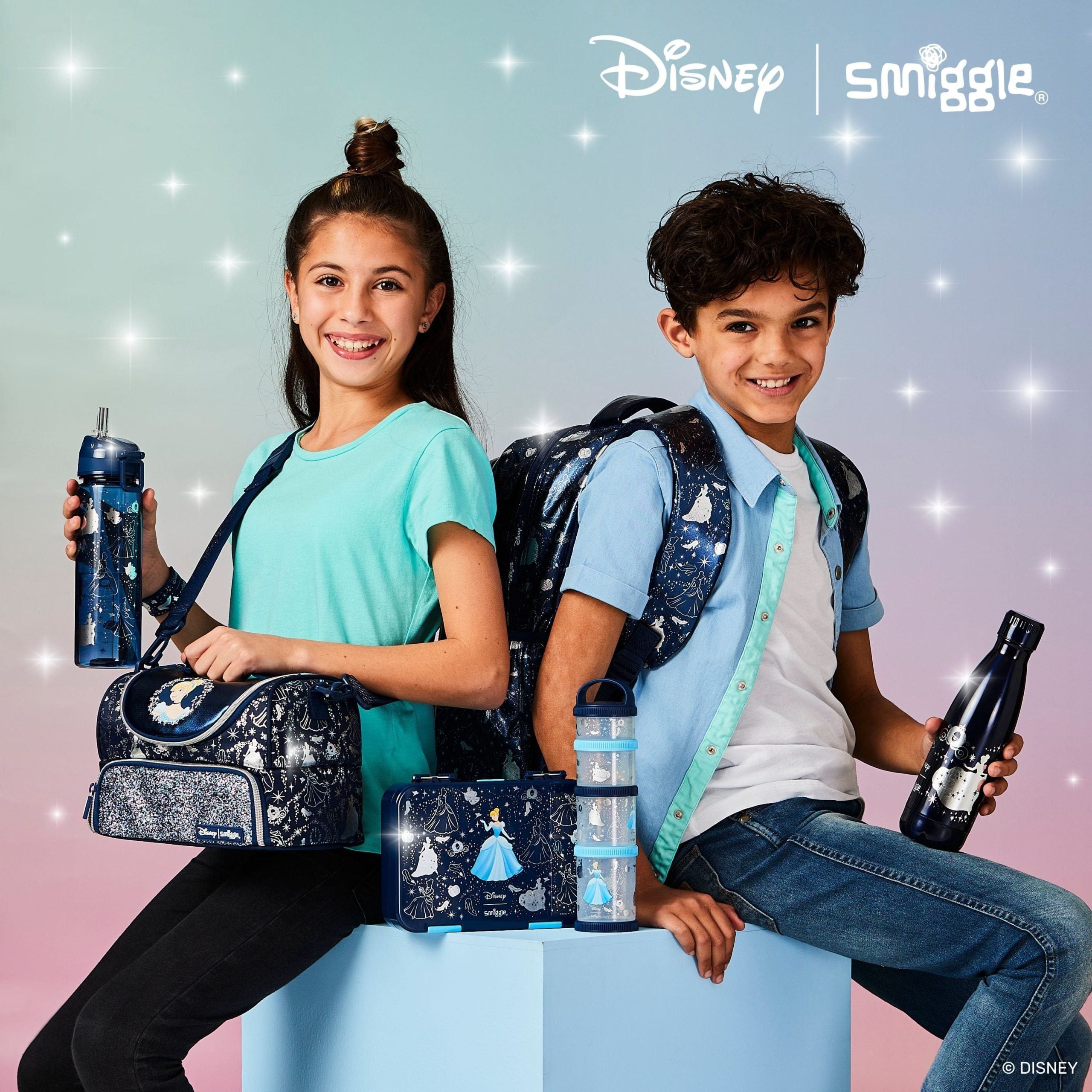 Smiggle - Disney Princess Sindirella Askılı Çift Katlı Beslenme Çantası-Dinossi