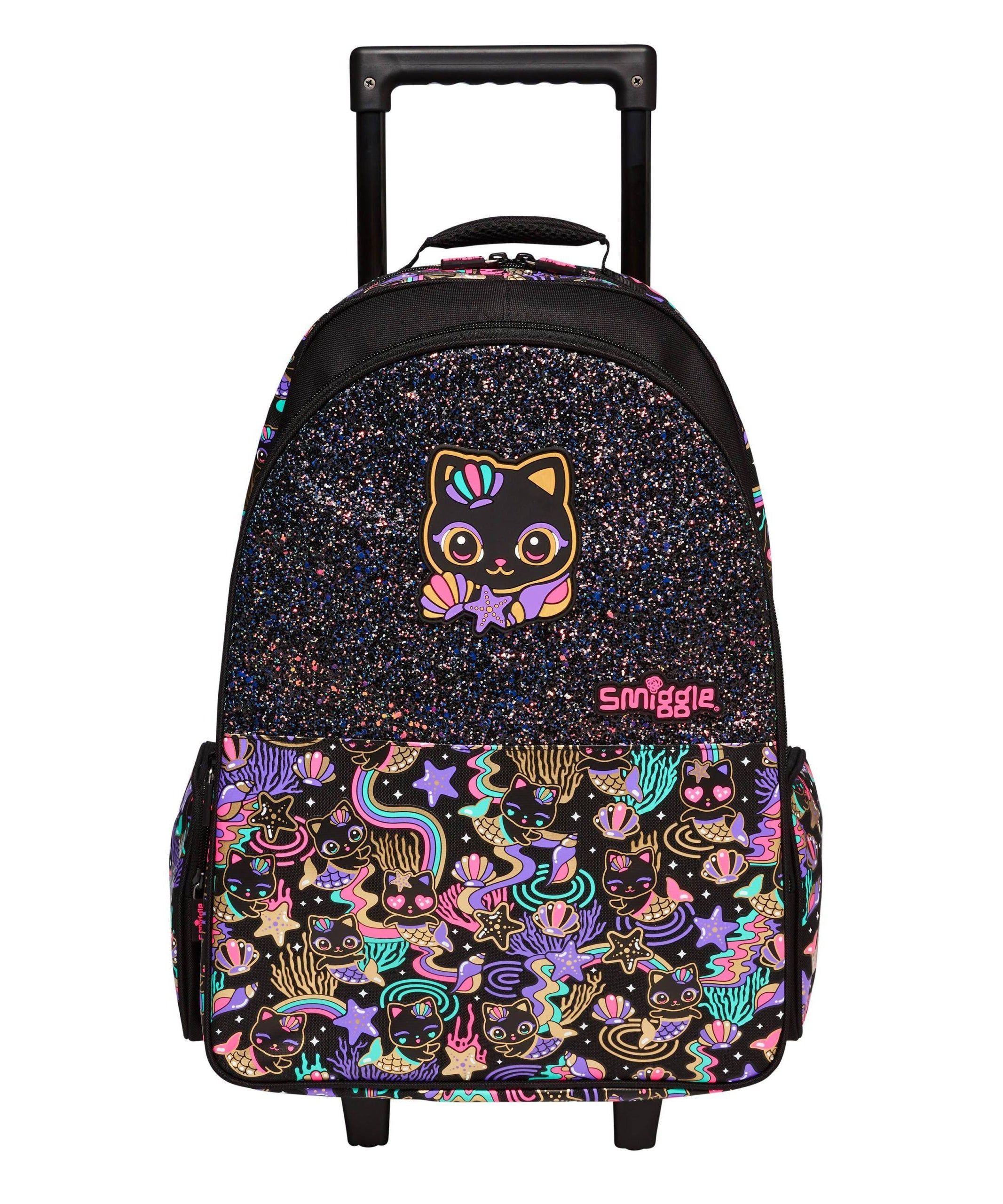 Smiggle - Hey There Işıklı Tekerlekli Çekçekli Okul ve Seyahat Çantası-Dinossi