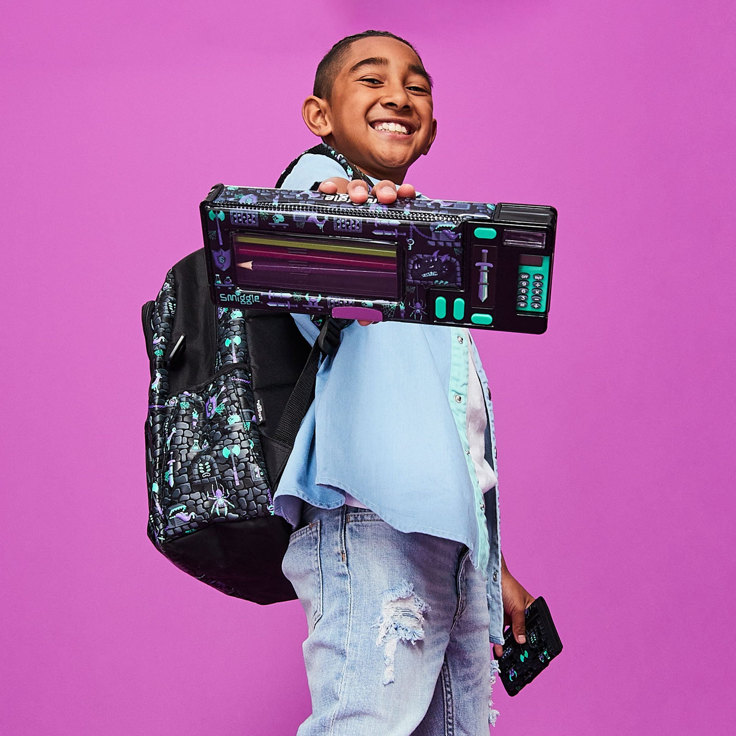 Smiggle - Hey There Hesap Makineli Otomatik Kalem Kutusu-Dinossi