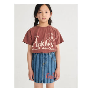 Bobo Choses - Gestreifter Jeansrock Bio-Baumwolle | Blau