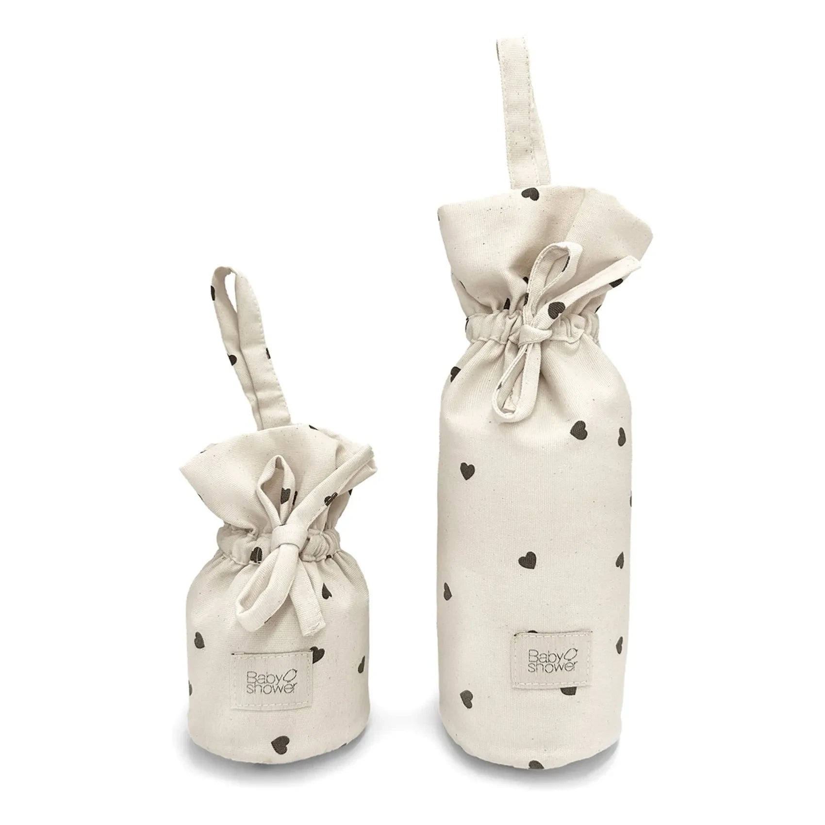 Babyshower - Herz-Flaschentasche | Ecru