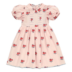 Bebe Organic - April Fleurs Kleid mit gepunkteten Ärmeln | Blassrosa