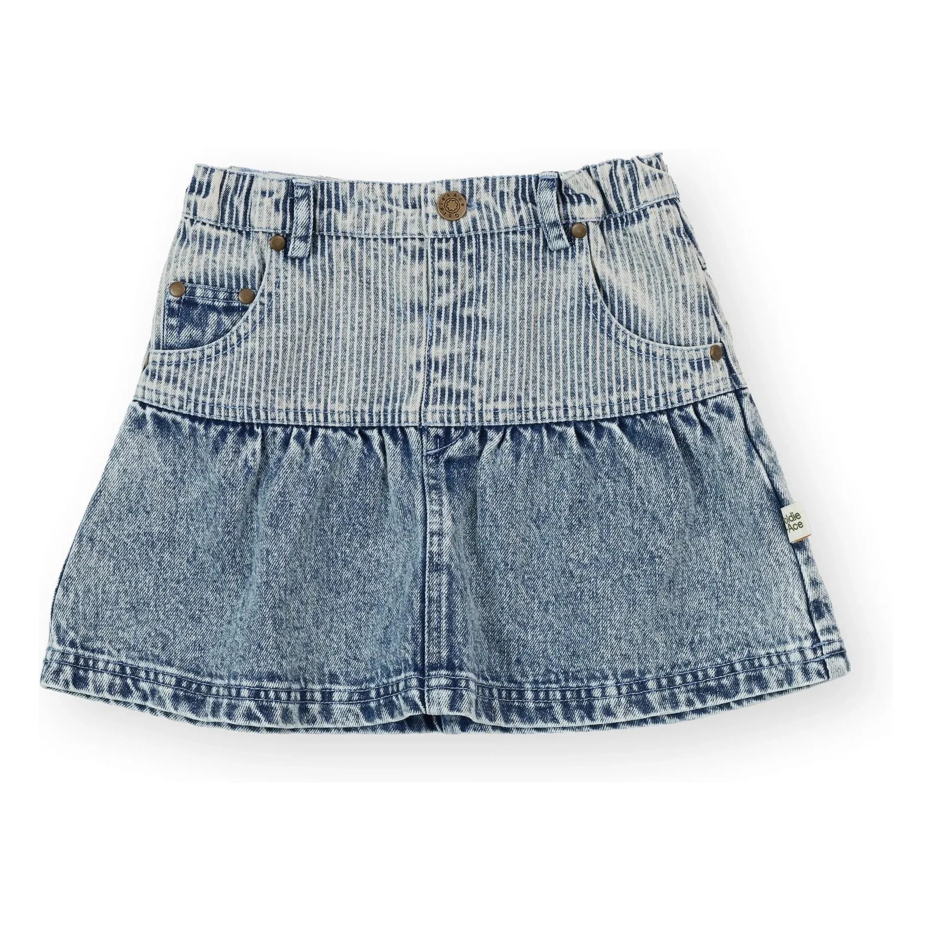 Goldie + Ace - Peplum Jeansrock | Blau
