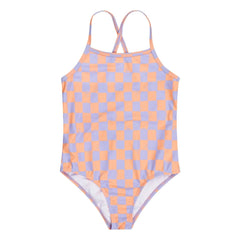 Tumble N'Dry - Alagoas Damier Badeanzug aus recycelten Fasern | Lavendel