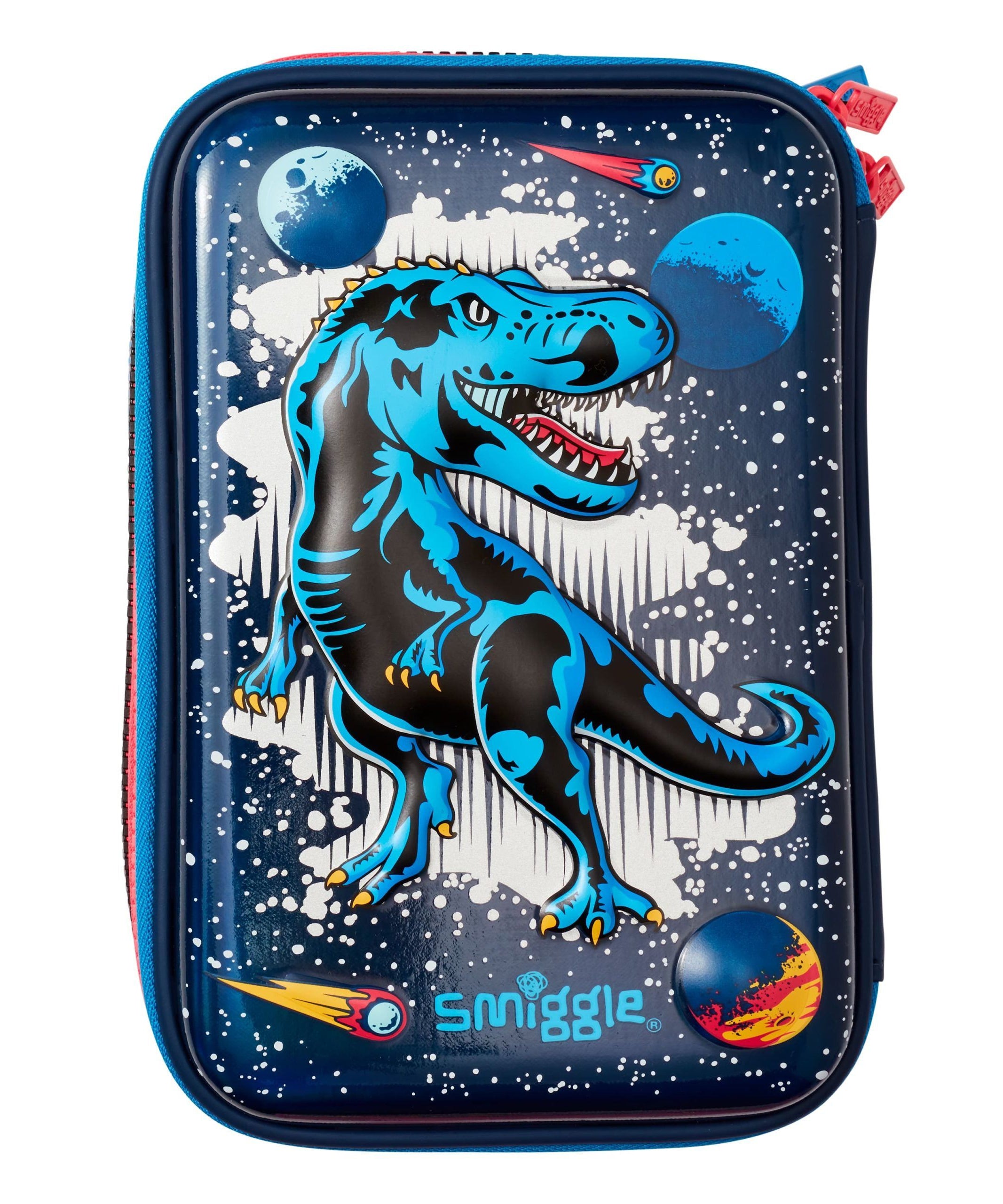 Smiggle - Moonlit Üçlü Hardtop Kalem Kutusu-Dinossi