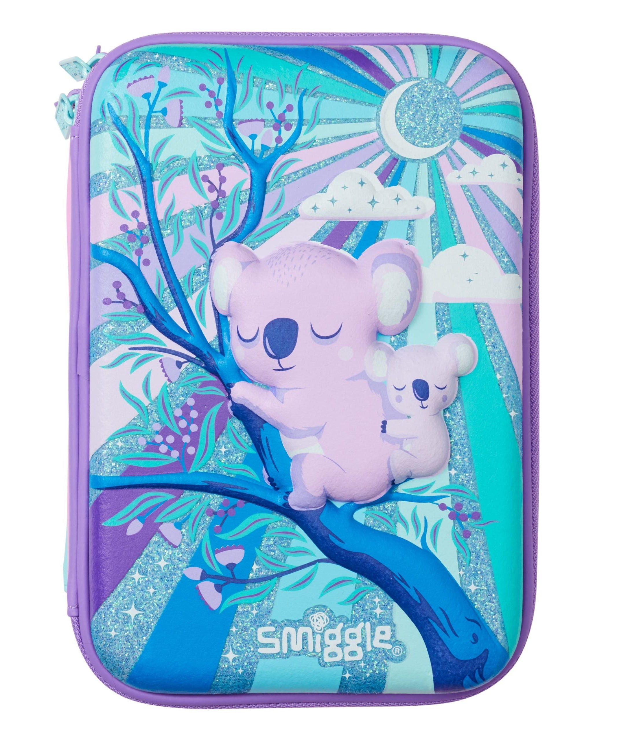 Smiggle - Moonlit Üçlü Hardtop Kalem Kutusu-Dinossi