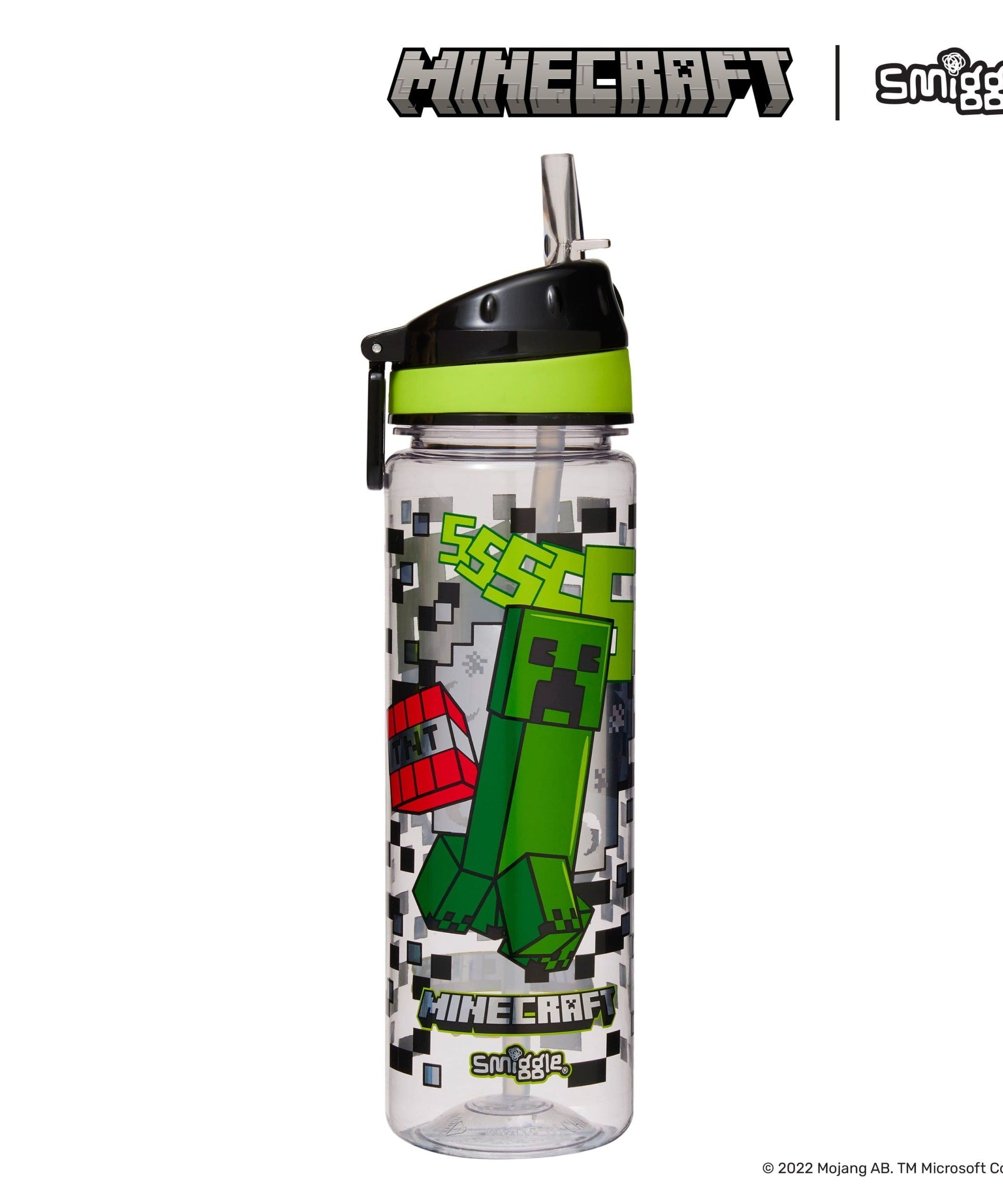 Smiggle - Minecraft Pipetli 650ML BPA&apos;sız Suluk-Dinossi