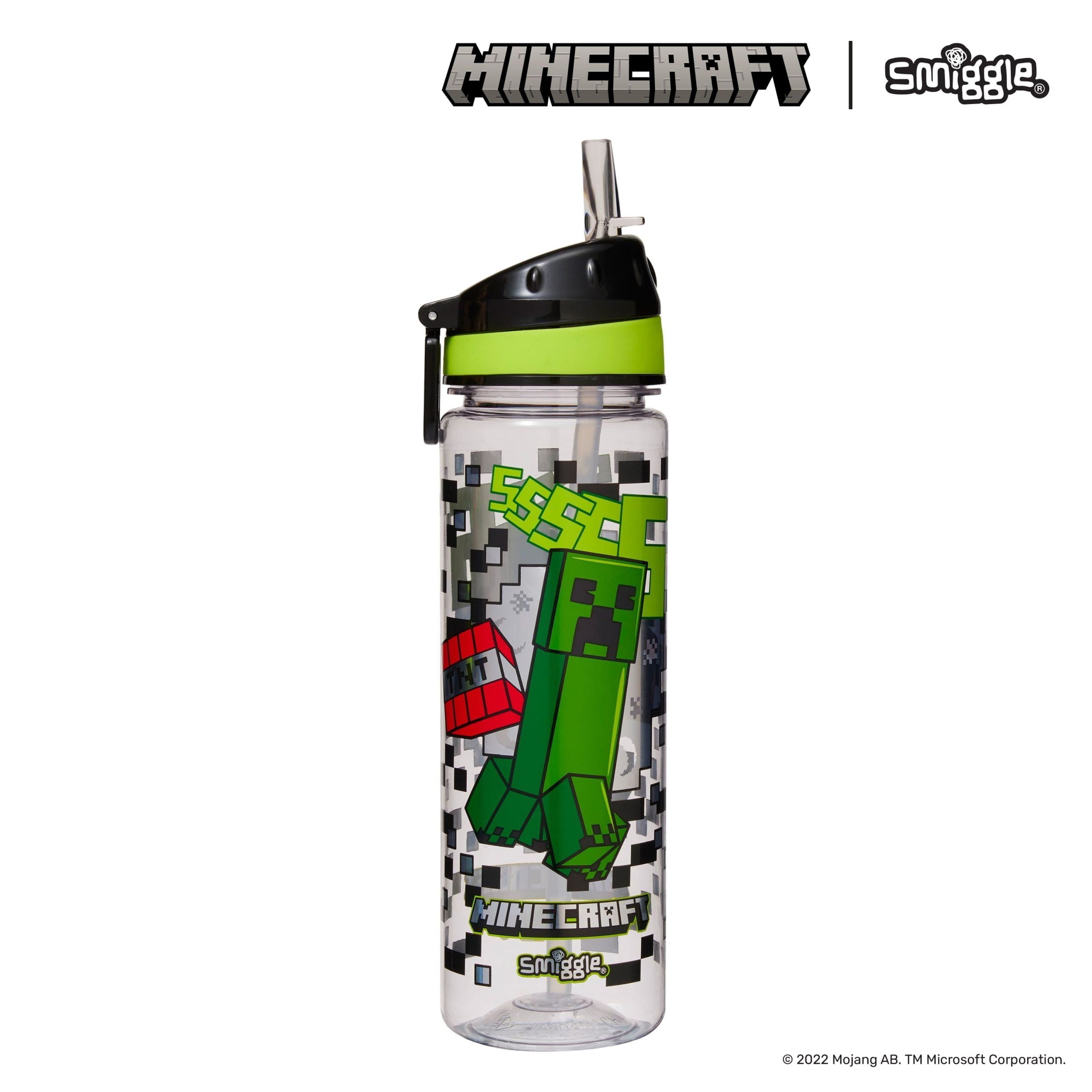 Smiggle - Minecraft Pipetli 650ML BPA&apos;sız Suluk-Dinossi