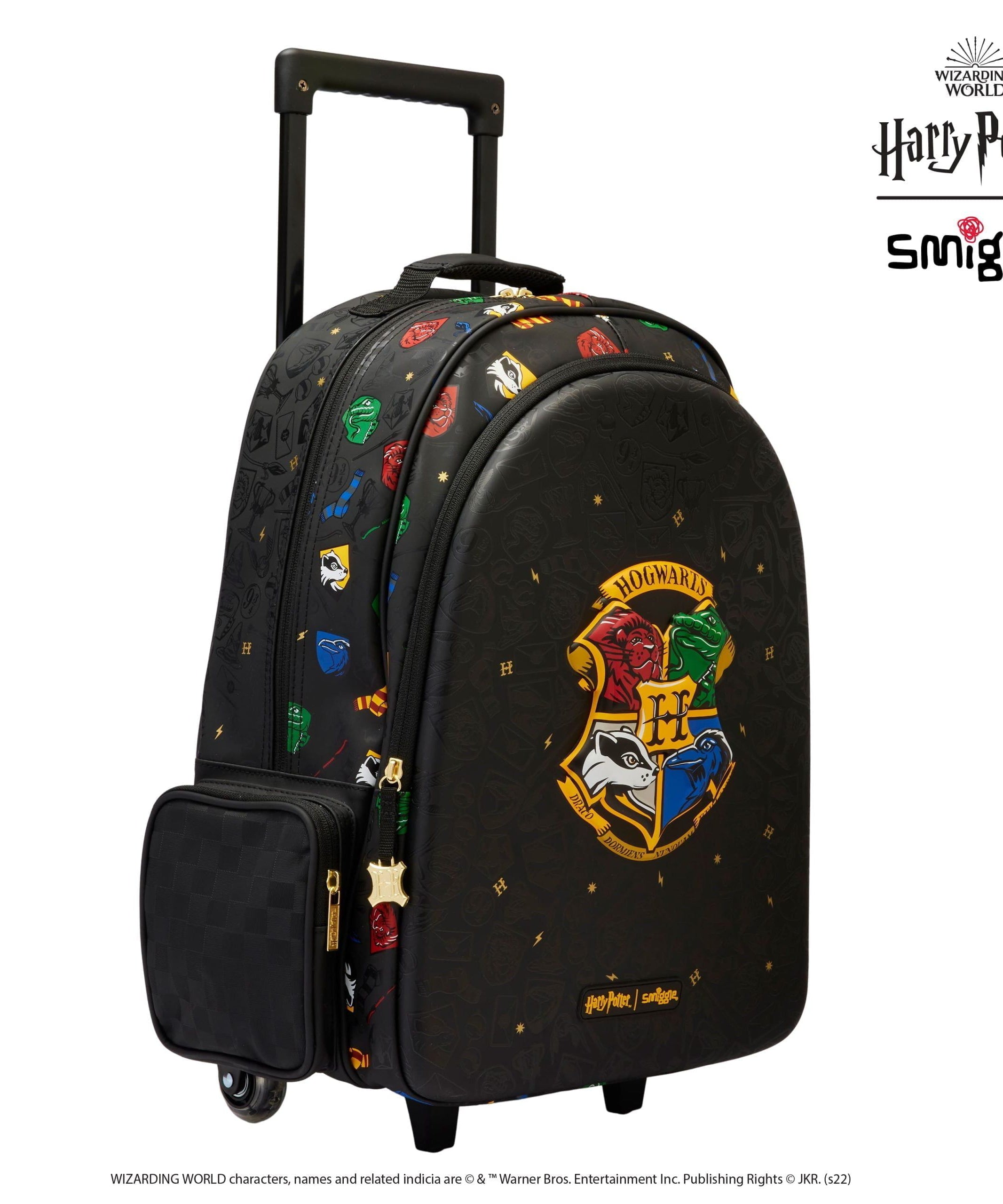 Smiggle - Harry Potter Işıklı Tekerlekli Çekçekli Sırt Çantası-Dinossi