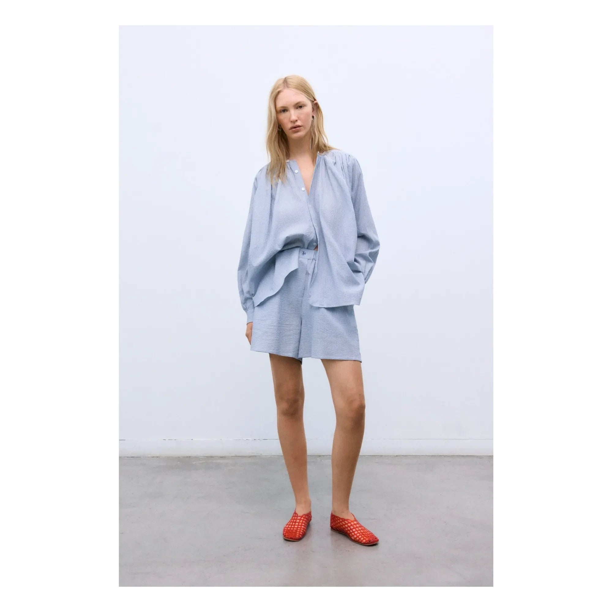 the new society - Cloe Baumwoll-Minirock | Hellblau