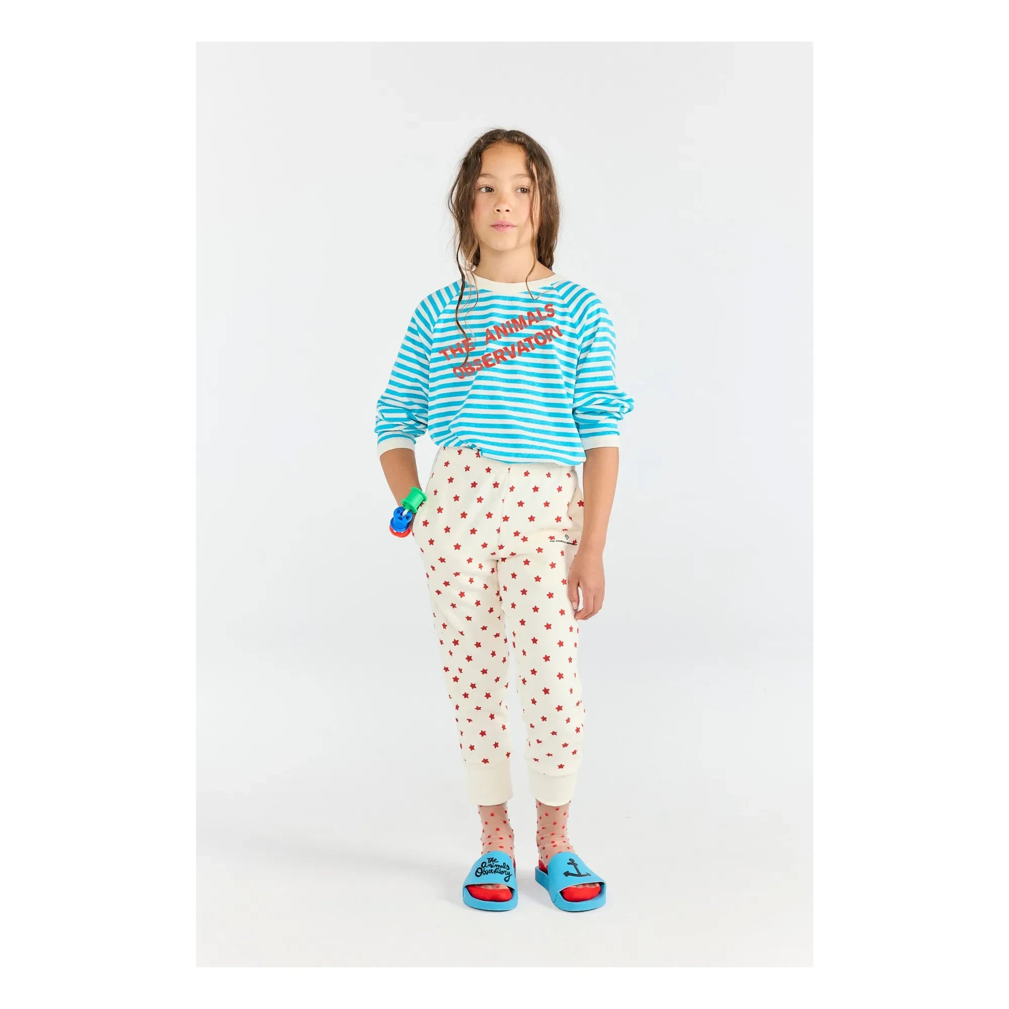 The Animals Observatory - Anteater Gestreiftes T-Shirt aus Bio-Baumwolle | Blau