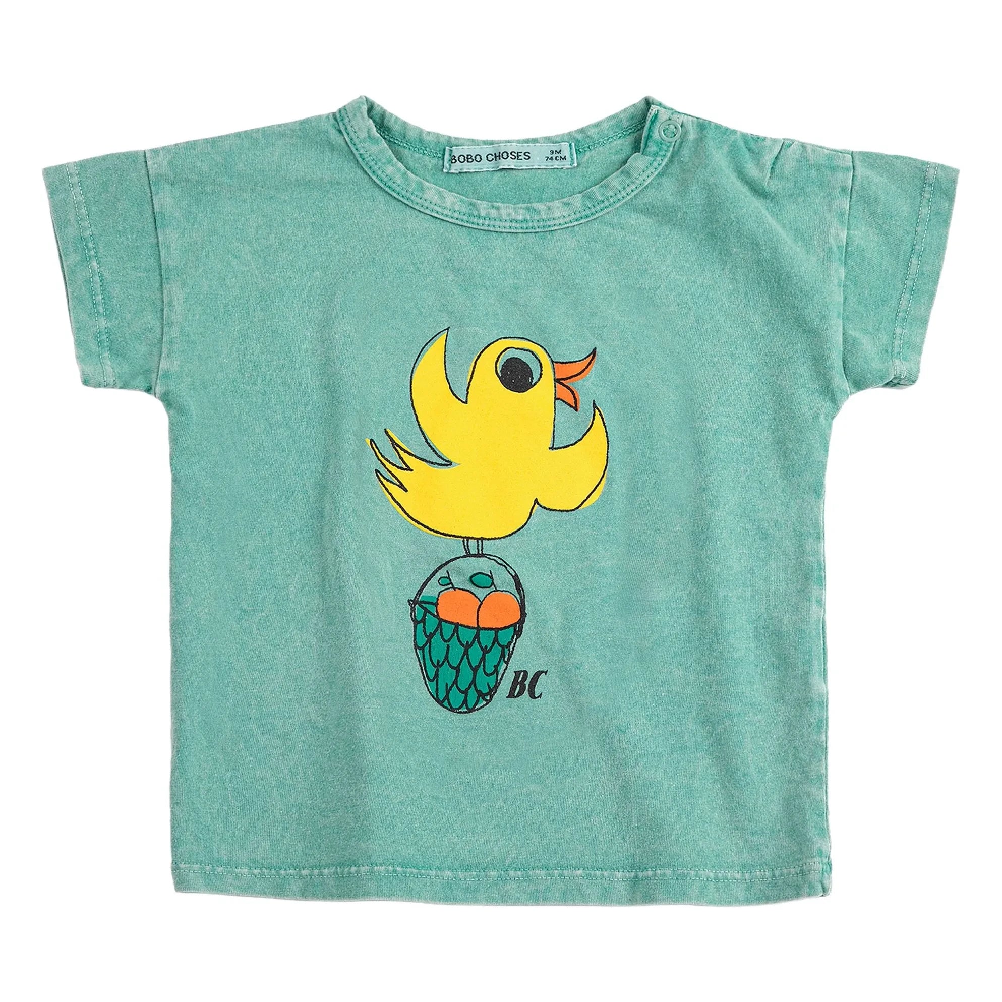 Bobo Choses - Unwashed Bird T-Shirt Bio-Baumwolle | Grün