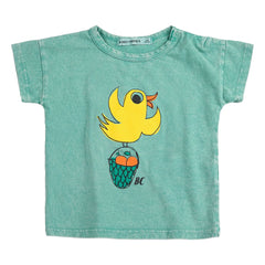 Bobo Choses - Unwashed Bird T-Shirt Bio-Baumwolle | Grün
