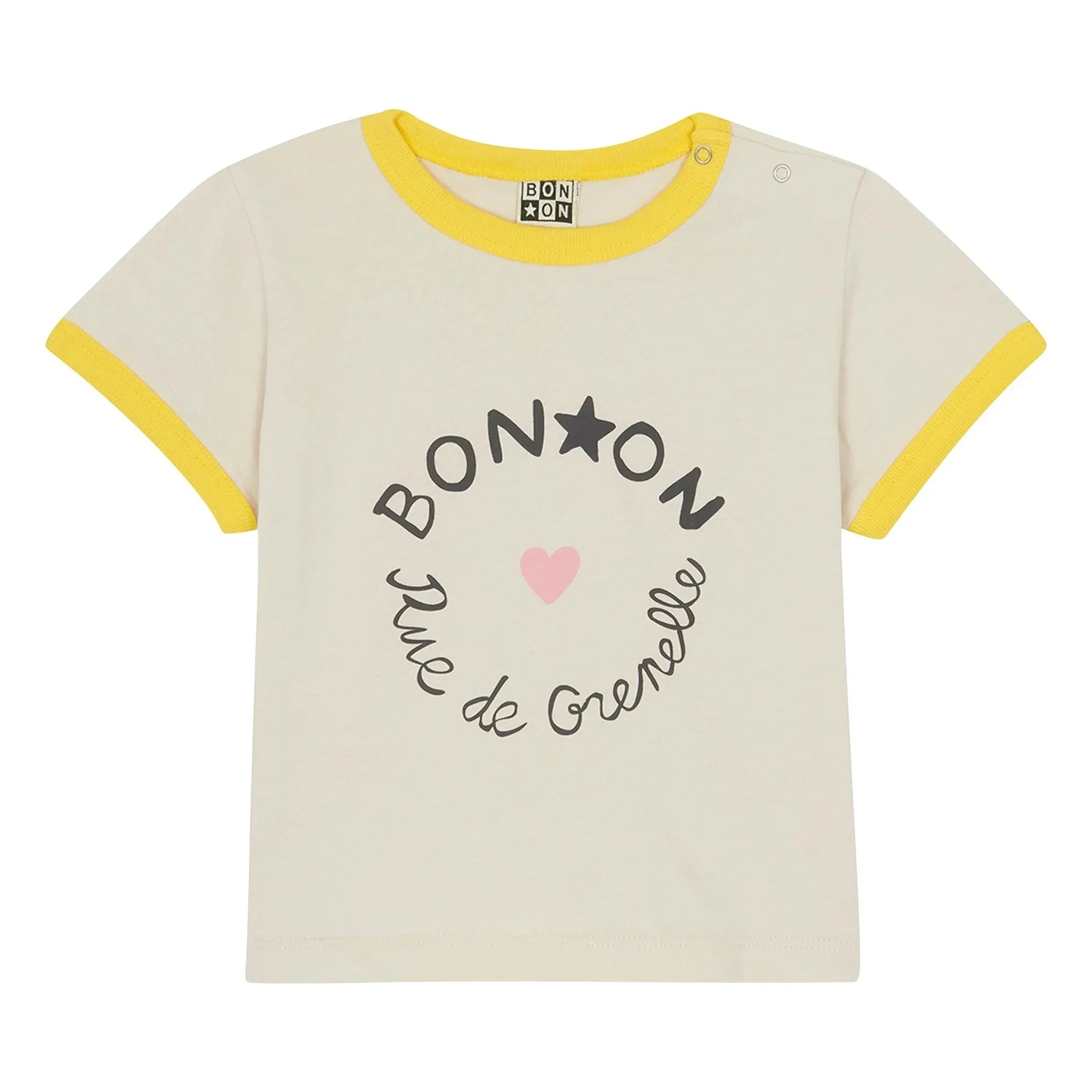 Bonton - Napo Bébé Capsule 25 ans Contrast Tişört | Krem