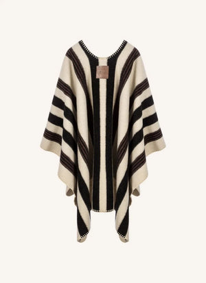 La Méricaine - Blackfeet Recycelter Wollponcho | Ecru