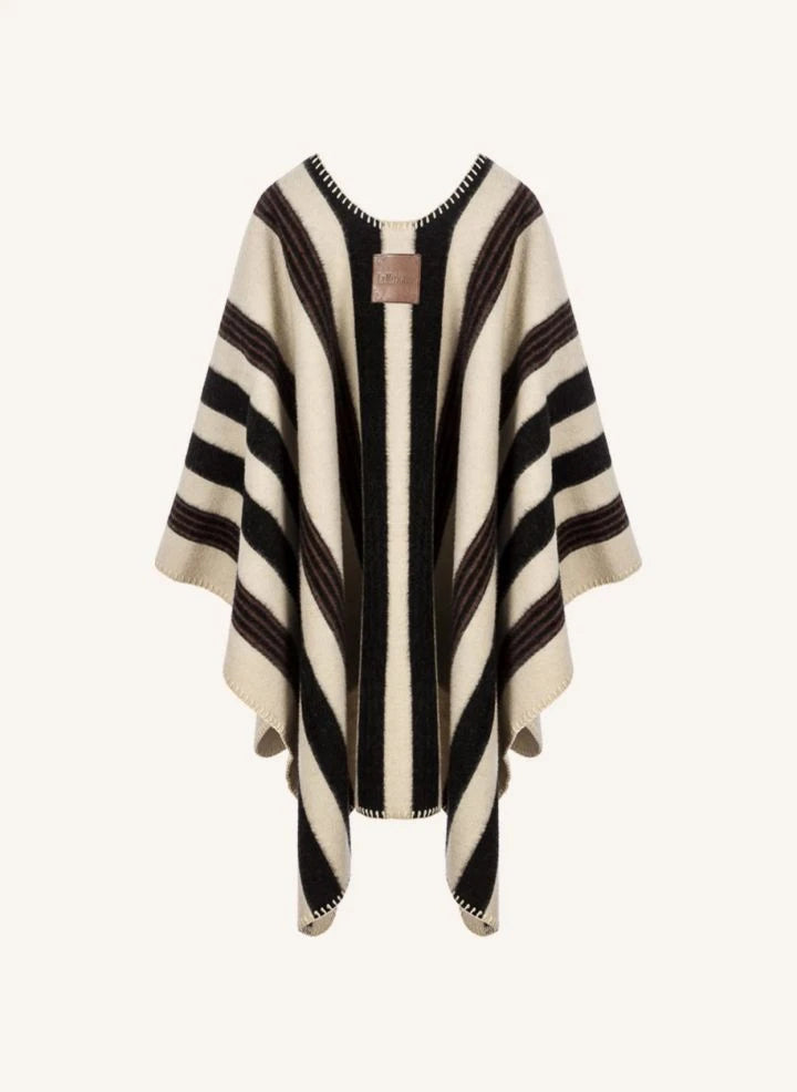 La Méricaine - Blackfeet Recycelter Wollponcho | Ecru