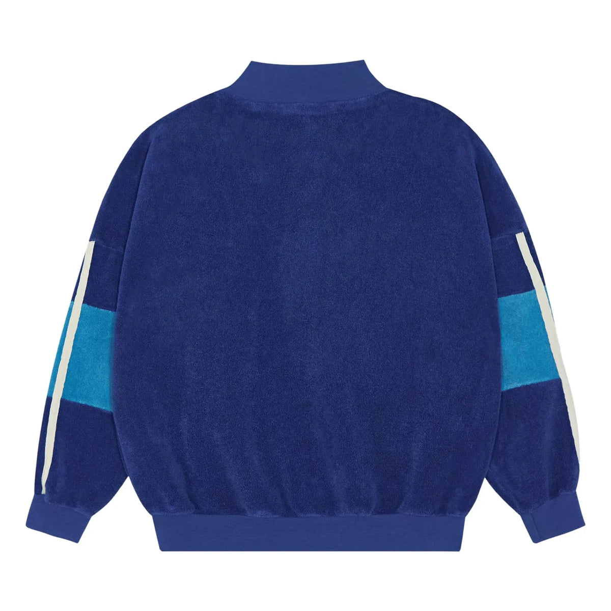 The Campamento - Sweatshirt mit Reißverschluss aus Frottee mit Farbblöcken | Marineblau