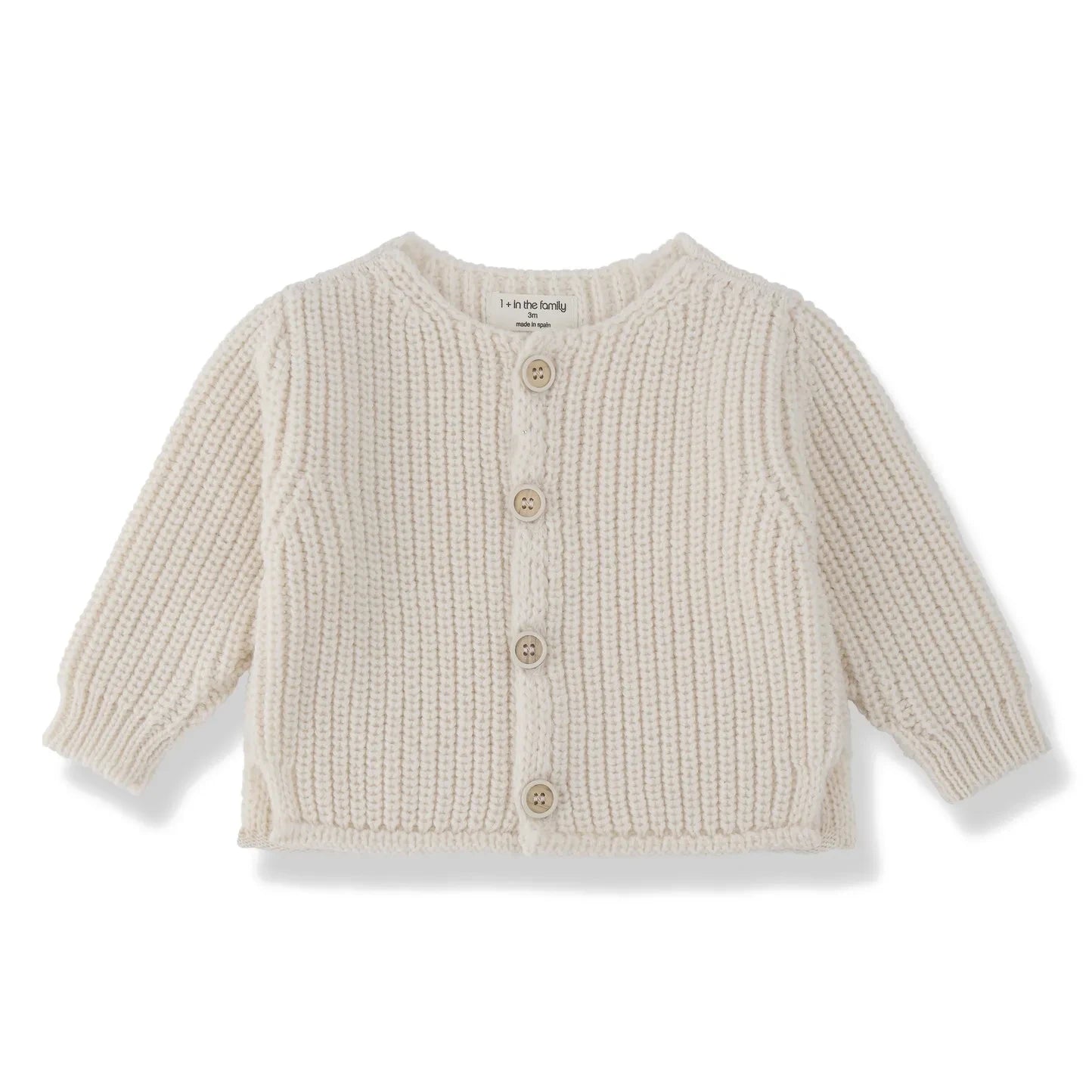 1+ in the family - Antibes Merinos Yünlü Hırka | Ekru