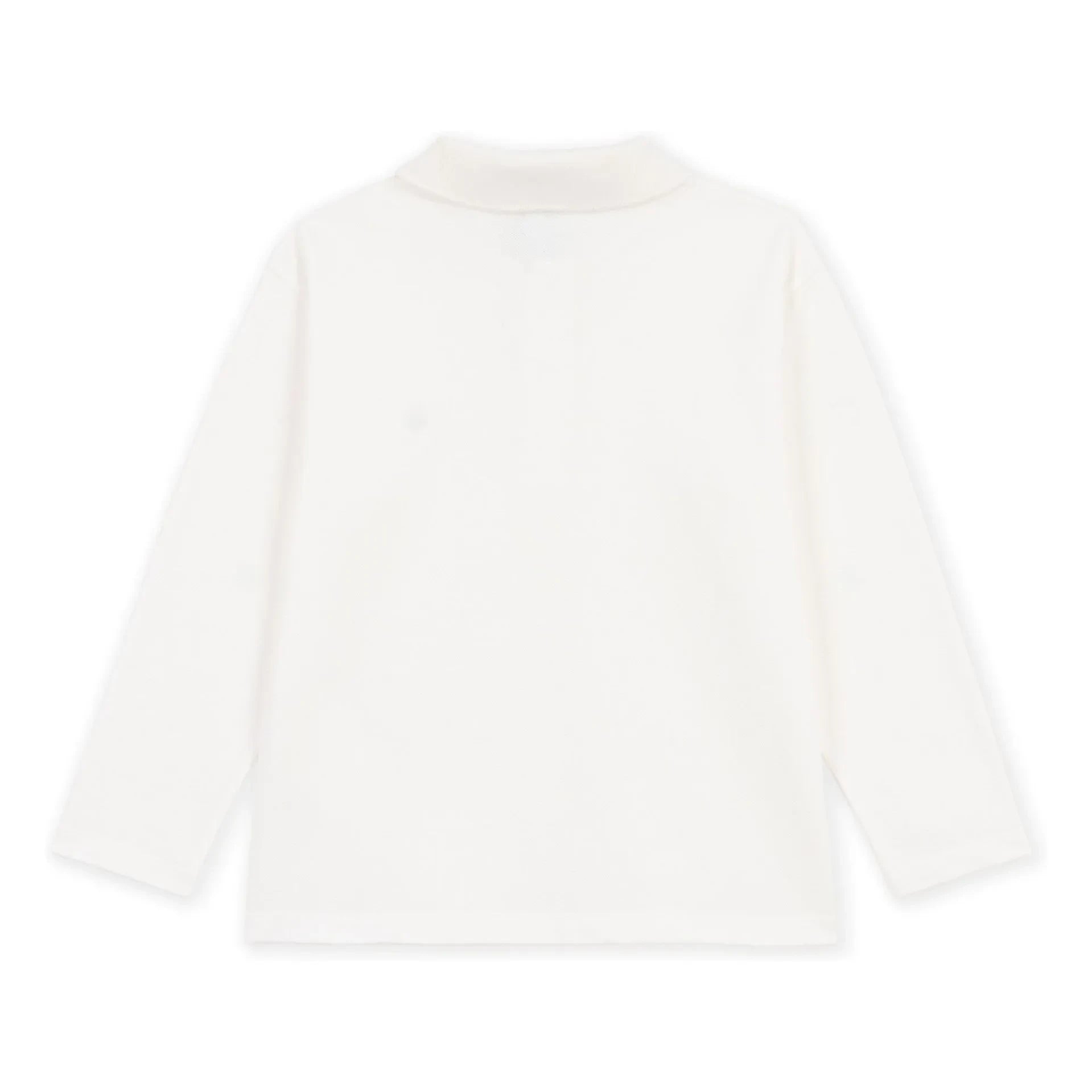 Petit Bateau - Organik pamuklu logolu polo tişört | Ekru
