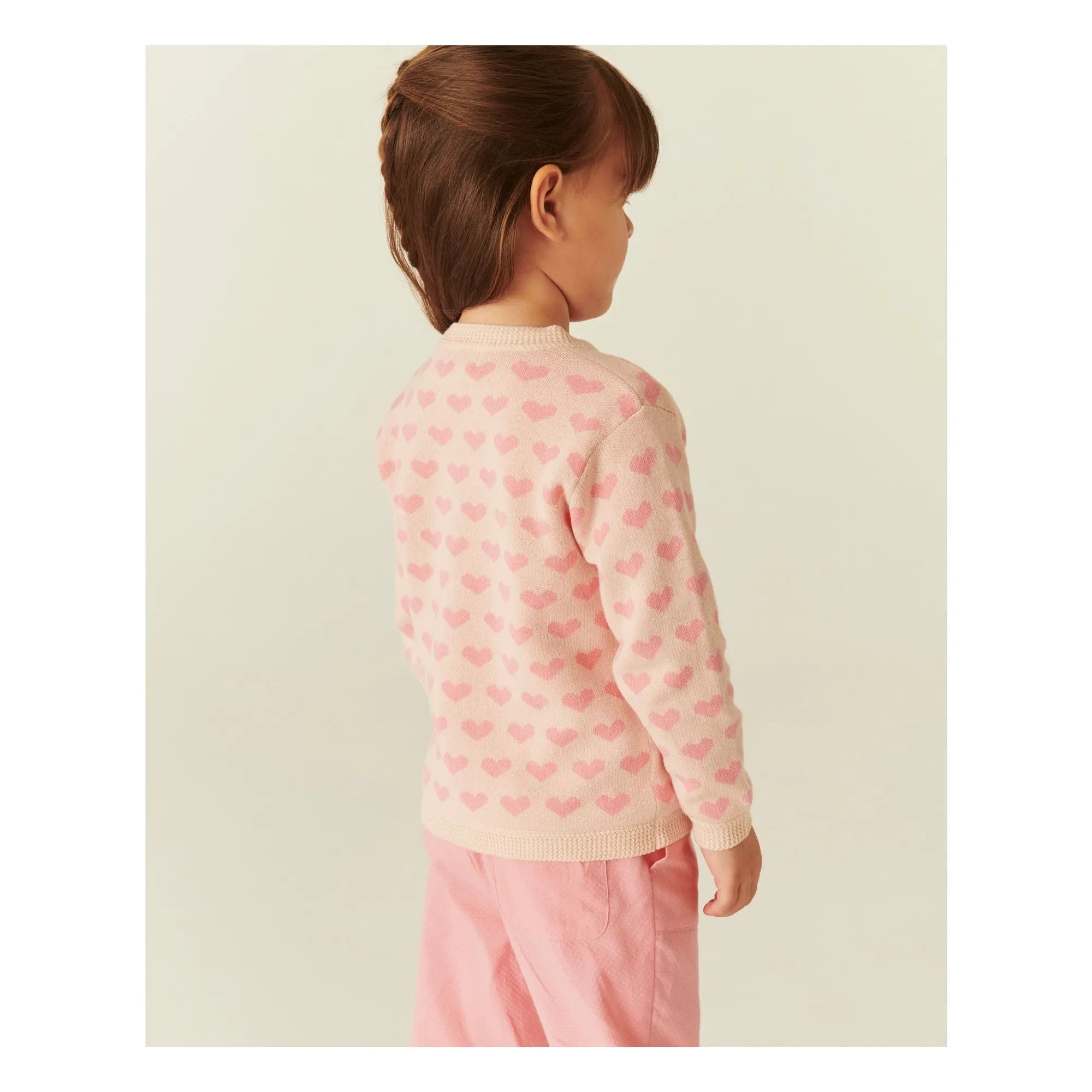 Copenhagen Colors - Bio-Baumwoll-Herz-Strickjacke | Rosa