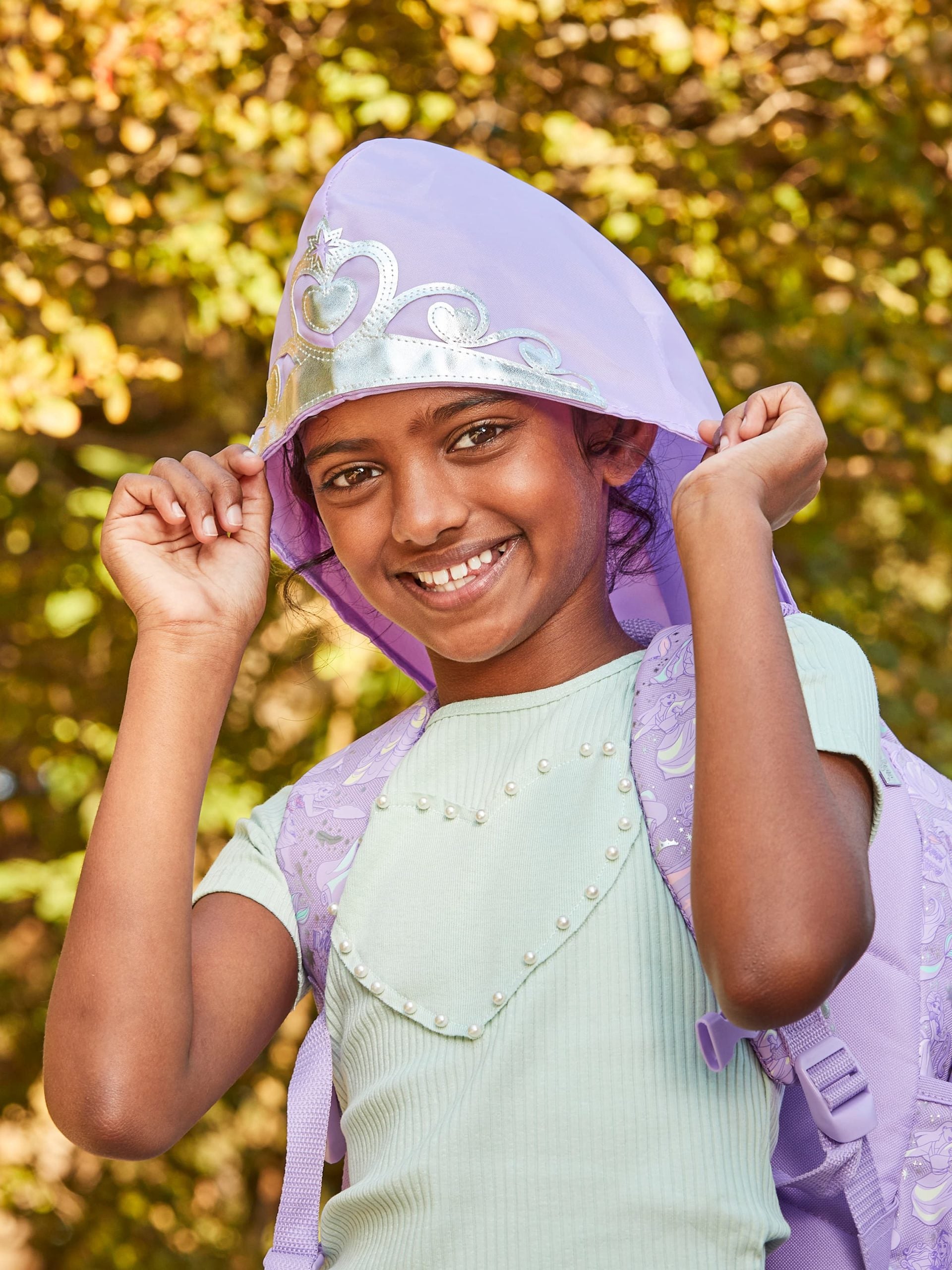 Smiggle - Disney Prenses Junior Kapşonlu Sırt Çantası-Dinossi