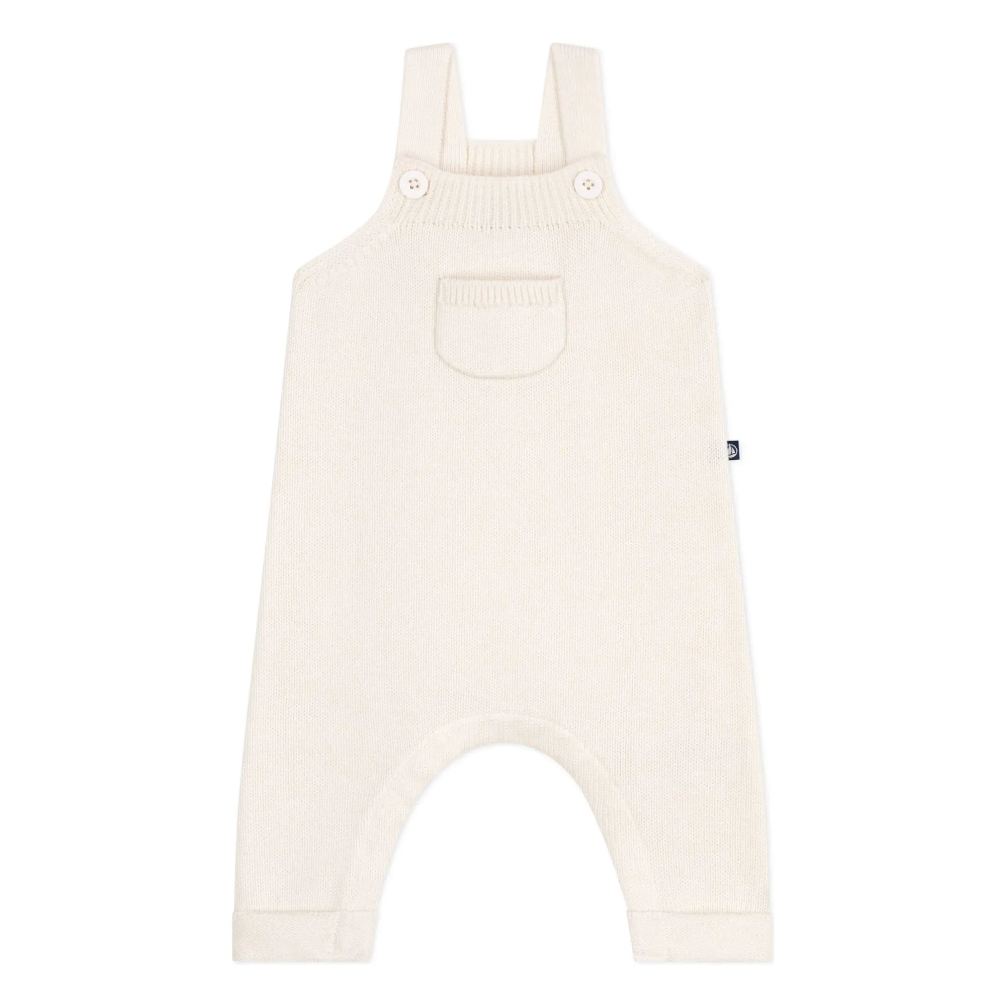 Petit Bateau - Trägerhose aus Wolle | Ecru