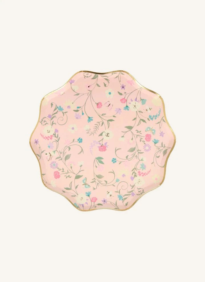 Meri Meri - Ladurée Pappteller mit kleinem Blumenmuster - 8er Set