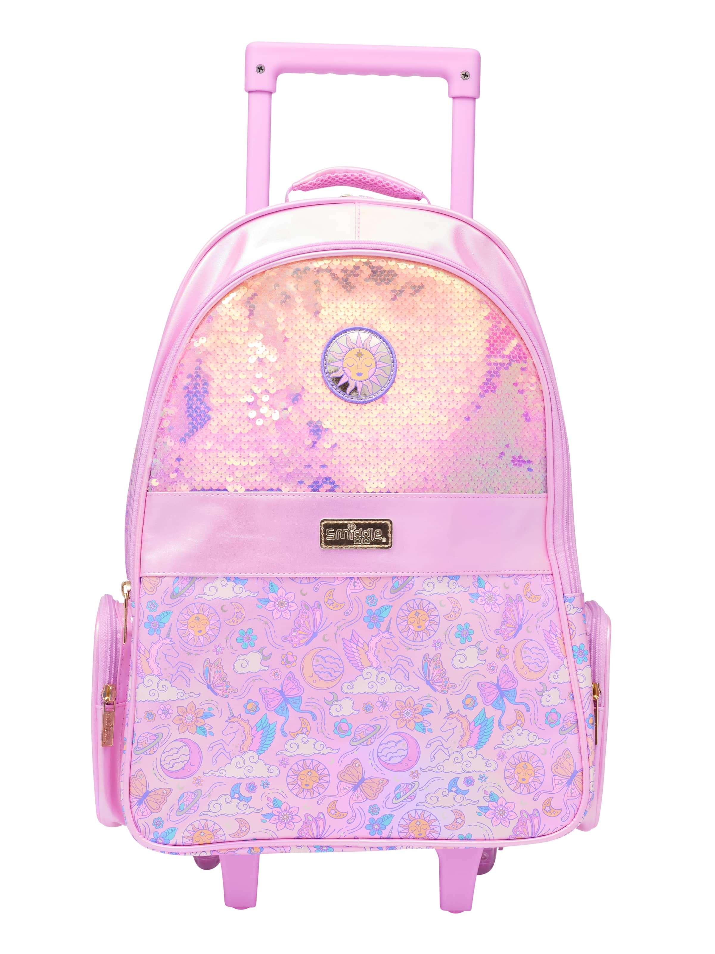 Smiggle - Cosmos Işıklı Çekçekli Okul Sırt Çantası-Dinossi