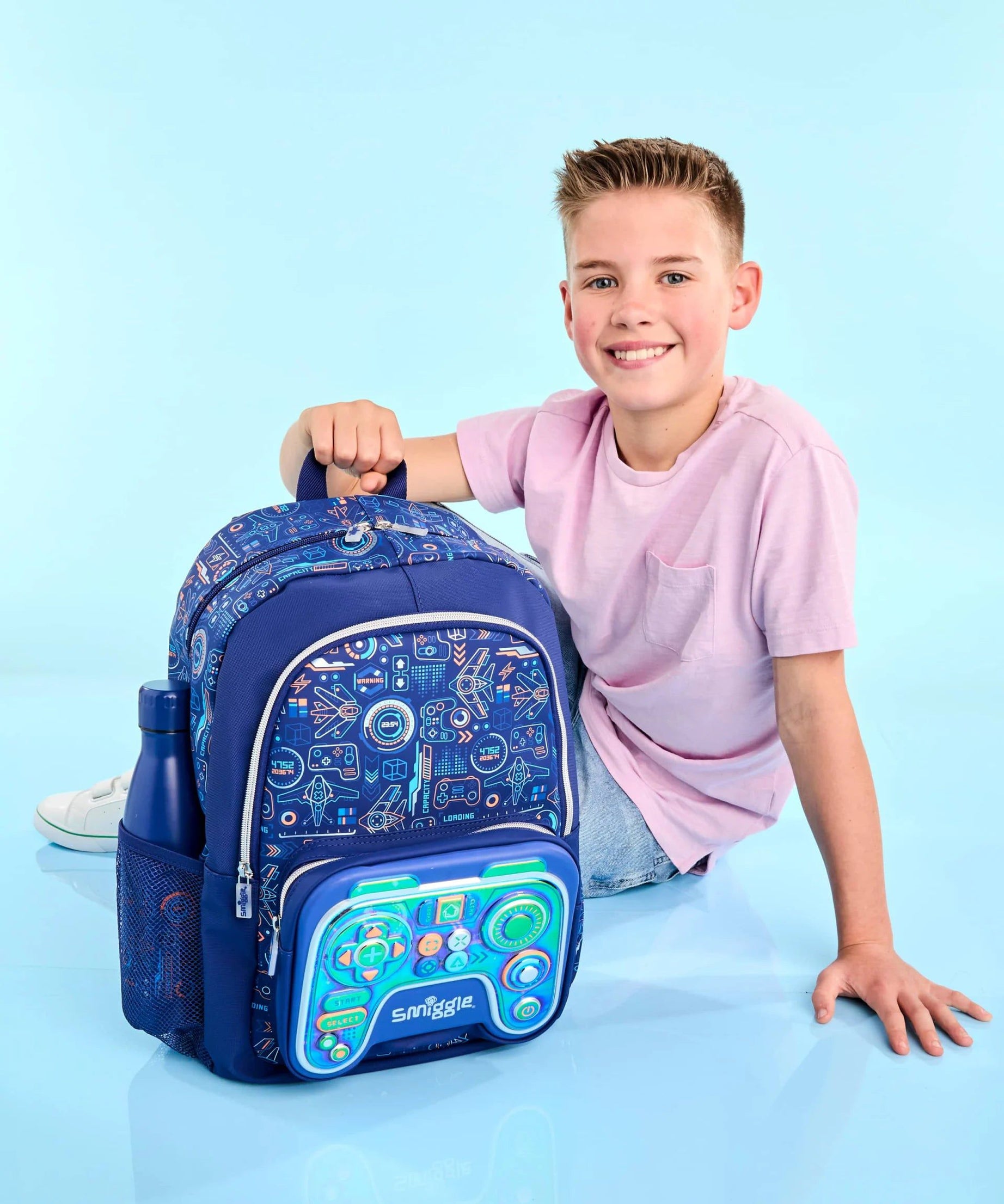 Smiggle - Beta Klasik Okul Sırt Çantası-Dinossi