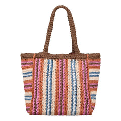 Becksöndergaard - Gestreifte Strohtasche | Braun