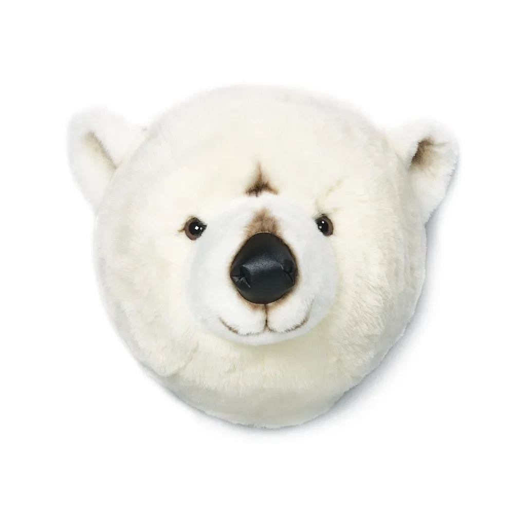 Wild & Soft - Eisbär-Kopf Wanddeko aus Plüsch